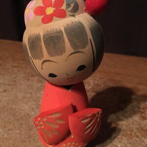 VINTAGE OTAGIRI MERCANTILE CO OMC JAPANESE KOKESHI WOOD WOODEN DOLL 5.25"